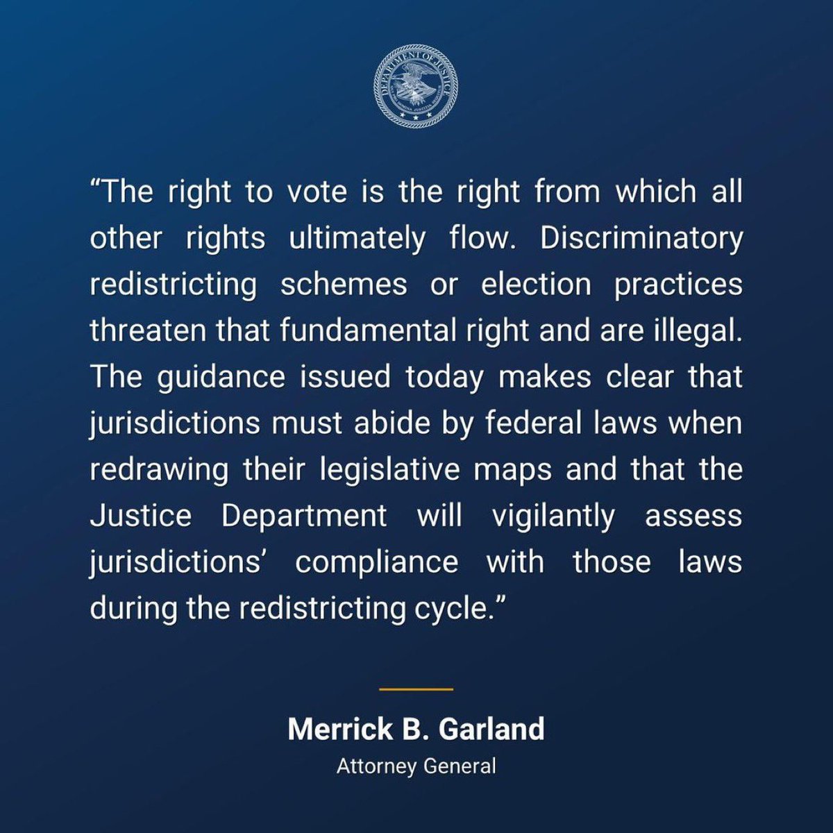 TUAthletesVote's tweet photo. Justice Department issues guidance on federal statutes regarding redistricting and methods for electing public officials
#VotingRights #VotingRightsAct #VotingMatters #TUvotes #TotalTiger https://t.co/CDwjvhPbZF
