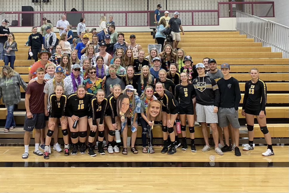 The Eveleth-Gilbert Volleyball Team has started their season with two home games and the student support has been nothing short of awesome!! They bring so much enthusiasm to the games and two 'W's' help!! Golden Bear Proud!