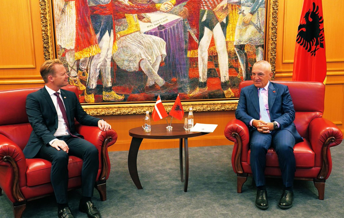 JeppeKofod's tweet photo. Glad to be in Tirana &amp; meet President Meta, PM Rama &amp; FM Xhaçka

Next: EU foreign ministers meeting in #Ljubljana, discussions on #Afghanistan

Vital international pressure is applied to ensure safe passage for foreign nationals, Afghans offered shelter by other countries
#dkpol https://t.co/XnkEa14OTr