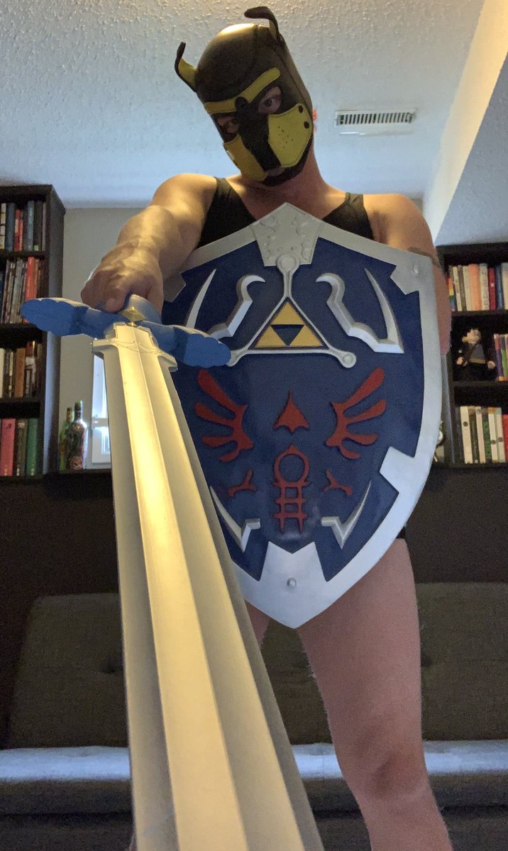 PupLink1's tweet photo. Pup link is here to save the kingdom!!!! Extra armour to protect the important parts courtesy for @kink3Ddesigns #gaypuppy #pupplay #teamlocked https://t.co/8py9sTQMnU