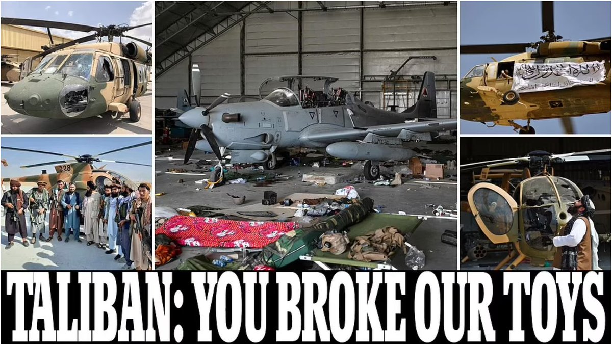 Daily_MailUS's tweet photo. Taliban complain they can't use American aircraft because our troops disabled them before leaving https://t.co/E1cJd9vuSY https://t.co/BgTe4fQgj1