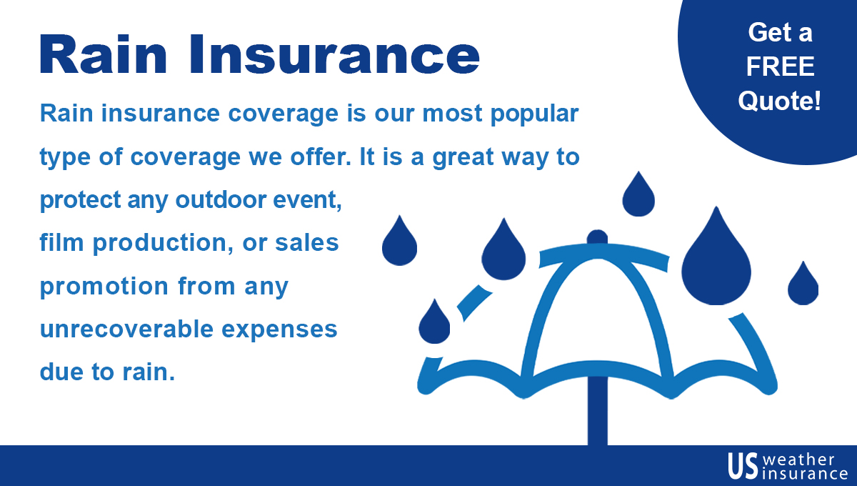 Worried it might rain during your event? We got you covered! Click here to learn more about our rain insurance coverage and how we can protect your next event! | ow.ly/hM9450G21Nt

#weatherinsurance  #mothernature #inclementweather #cancellation #rain #outdoorevents