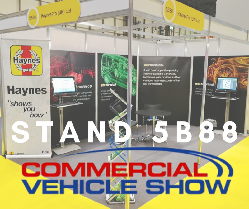 HaynesPro UK is currently at the Commercial Vehicle Show at NEC Birmingham. 
Come down and talk to us about e3technical and how it can help in your workshop! Stand 5B88! 
#technicaldata #OEM #CommercialVehicleShow #mechanics #wiringdiagrams #repairtimes