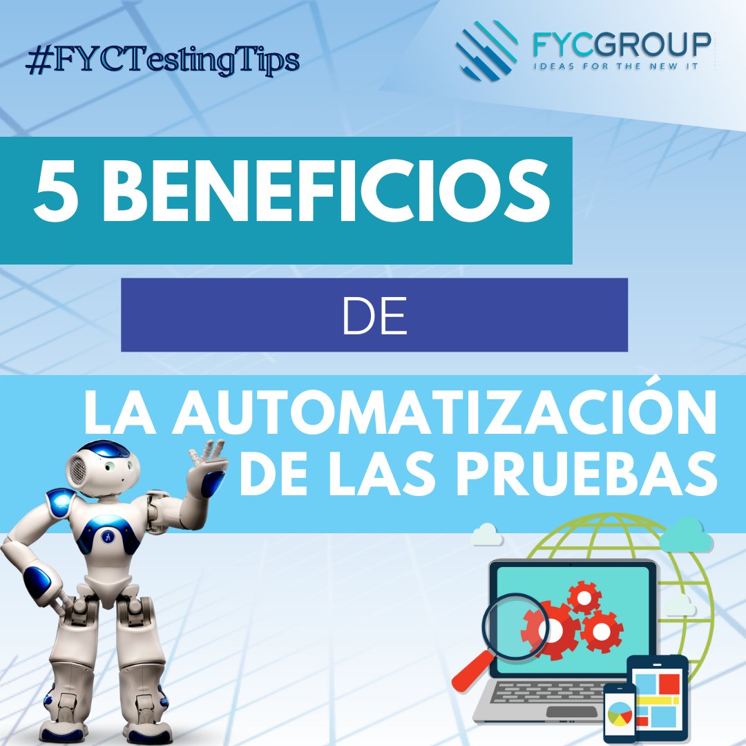fycgroup's tweet image. Y hoy en #FYCTestingTips 🐞
🔗5 Beneficios de las pruebas automatizadas
Míralo aquí bit.ly/3yEffTu

#Pruebasautomatizadas #Pruebasmanuales #PruebasdeSoftware #Probadoresdeproducto #AutomatizaciondePruebas #CalidaddelSoftware #CalidaddeSoftware #Serviciosoutsourcing #FYC