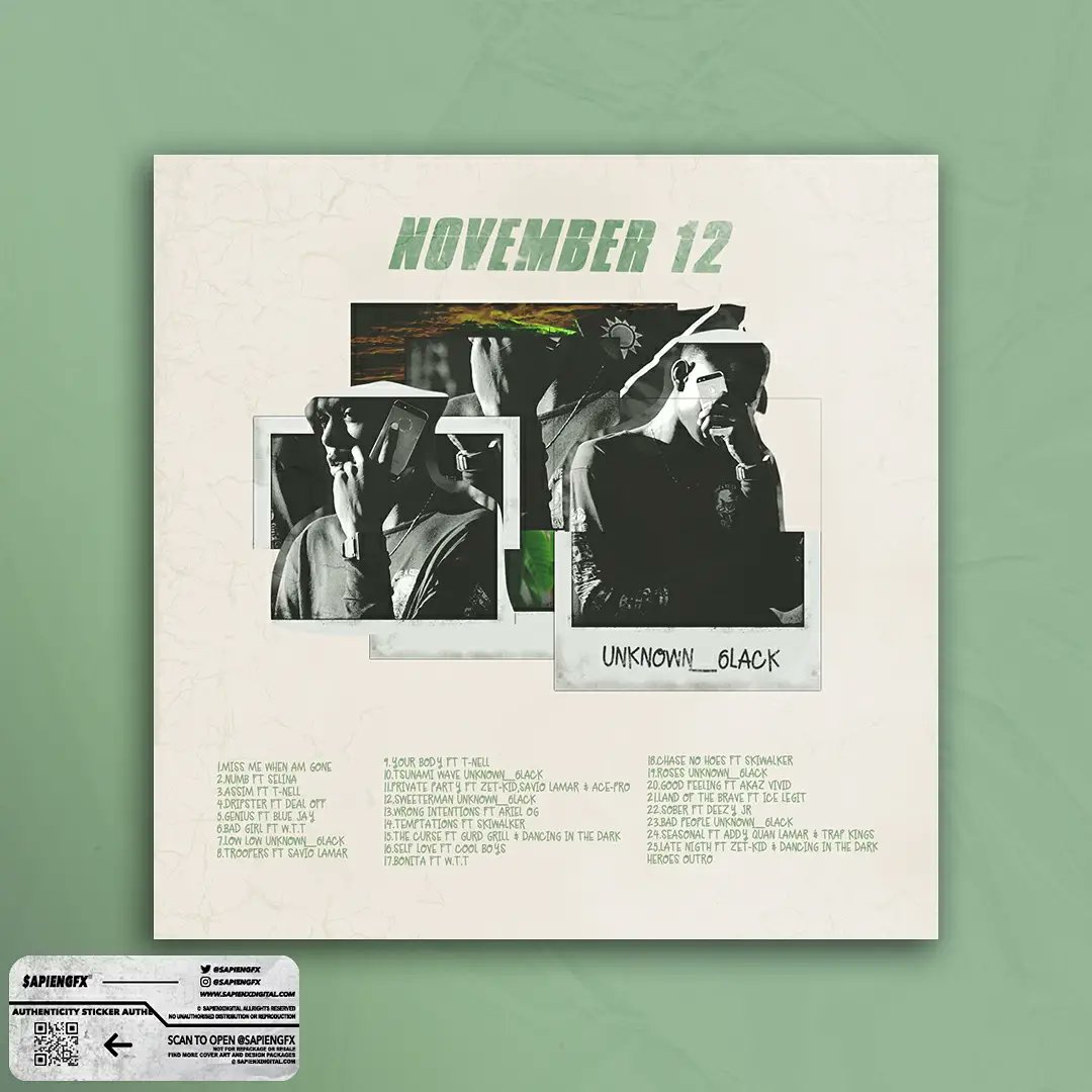 sapienGFX's tweet photo. 'November12' Playlist #coverart π
Unknown_6lack #sapienGFX https://t.co/592VtOxFSv