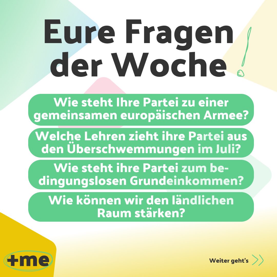 plusme_app's tweet photo. Seit einer Woche sind wir live, das heißt ihr habt schon 7 mal die Fragen des Tages gekürt 🥳 Die Antworten der Parteien findet ihr auf der App! #btw21 https://t.co/6qYgyfW0yX