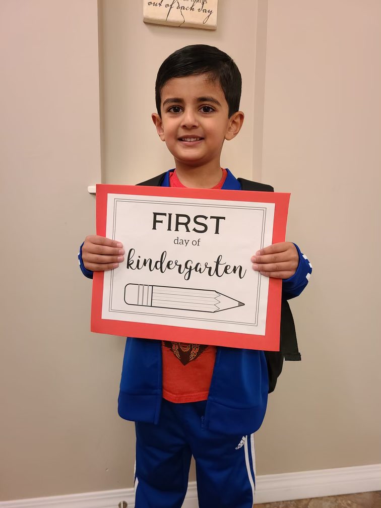 New addition to #wearecbe <a href="/PHS_CBE/">Panorama Hills School CBE</a>. Ready to start kindergarten since 4:30am!