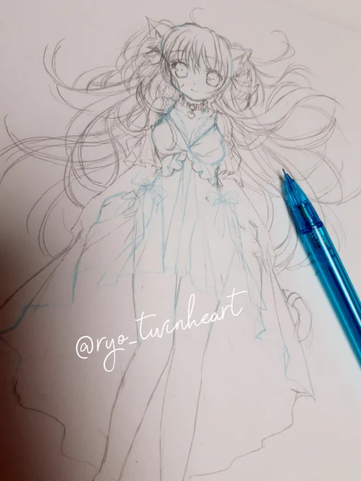 ラフにゃんこ
#オリジナル 