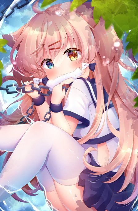 「冷たくて気持ちいいよ。」
#イラスト 