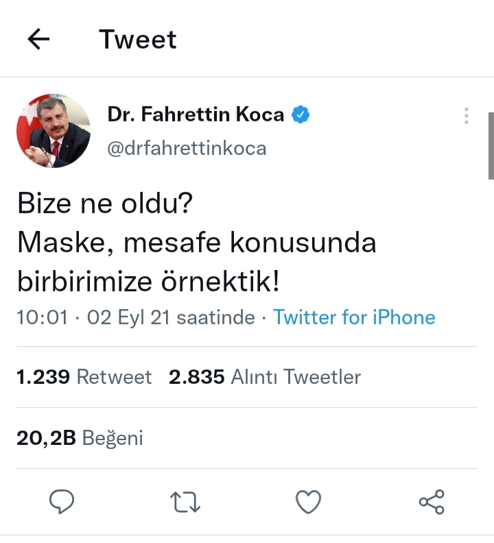 FotoHaber - Sağlık Bakanı Koca, turizm sezonunun sona erdiğini resmi olarak duyurdu... zaytung.com/fotohaberdetay…