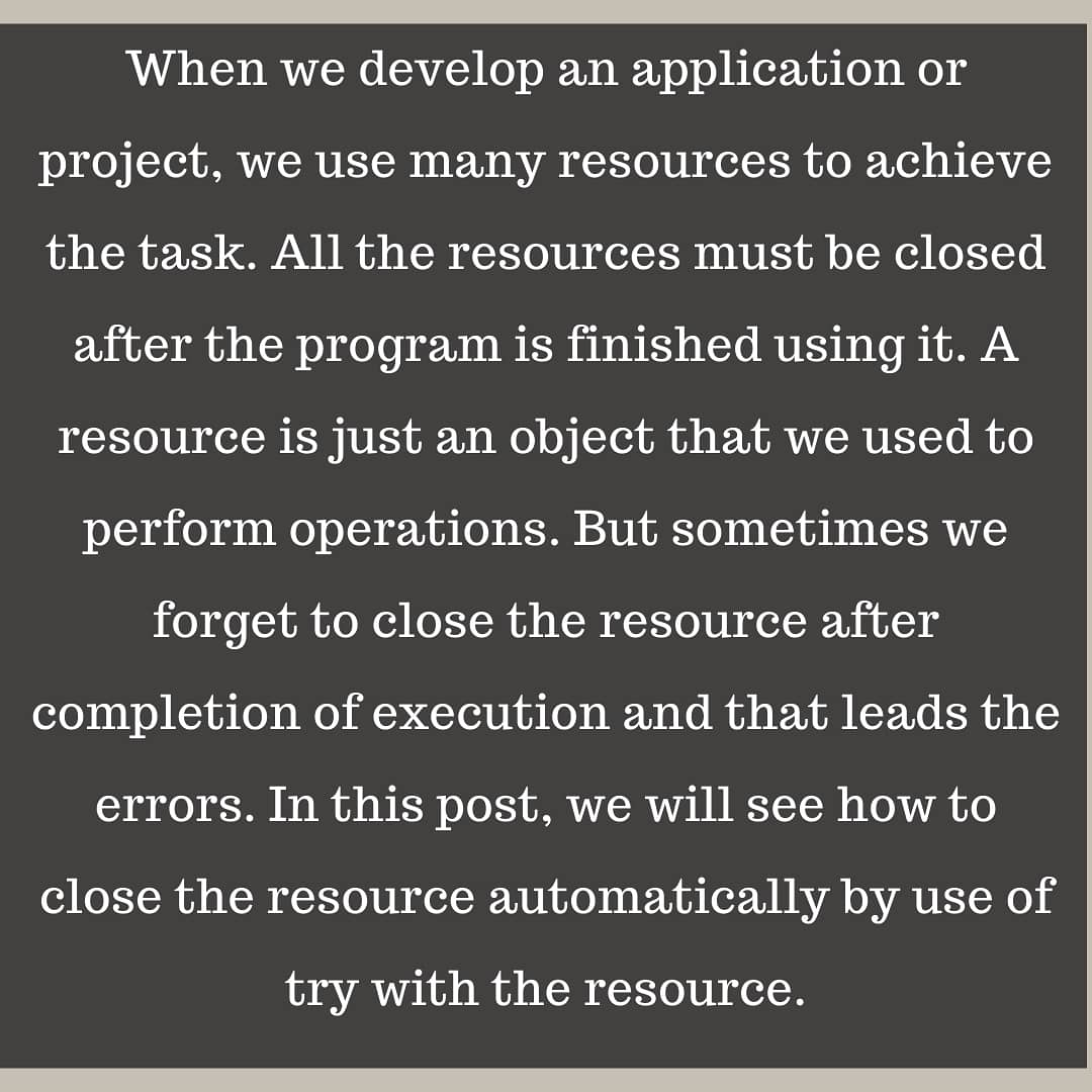 GoalJava's tweet image. Want to read it in detail then click on link:javagoal.com/java-try-with-…
#javadeveloper
#android
#javacode
#codinglife
#Coding
#devcommunity
#CodeNewbie
#CodeNewbies
#WomenWhoCode