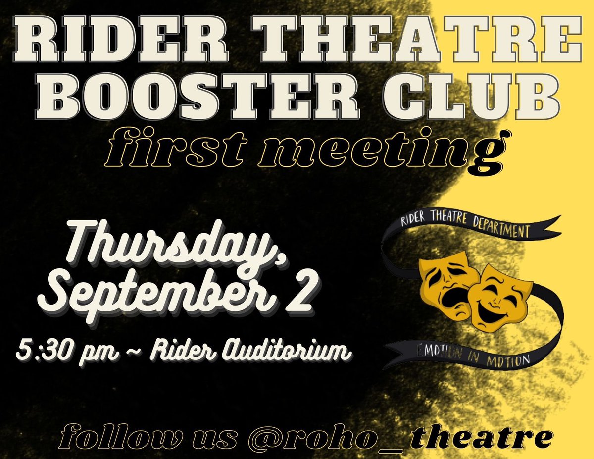 First Booster Meeting tonight in the auditorium! Students please let parents &amp; guardians know.