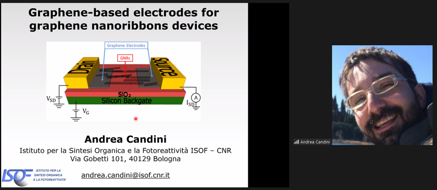 Andrea Candini from the Center for Nanotechnology Innovation @NEST, Max Planck Institute for Polymer Research and <a href="/UNIMORE_univ/">UNIMORE</a>, oral speaker at #chem2Dmat: "The use of #graphene electrodes for nanodevices with low-dimensional materials: the case of 1D graphene #nanoribbons"