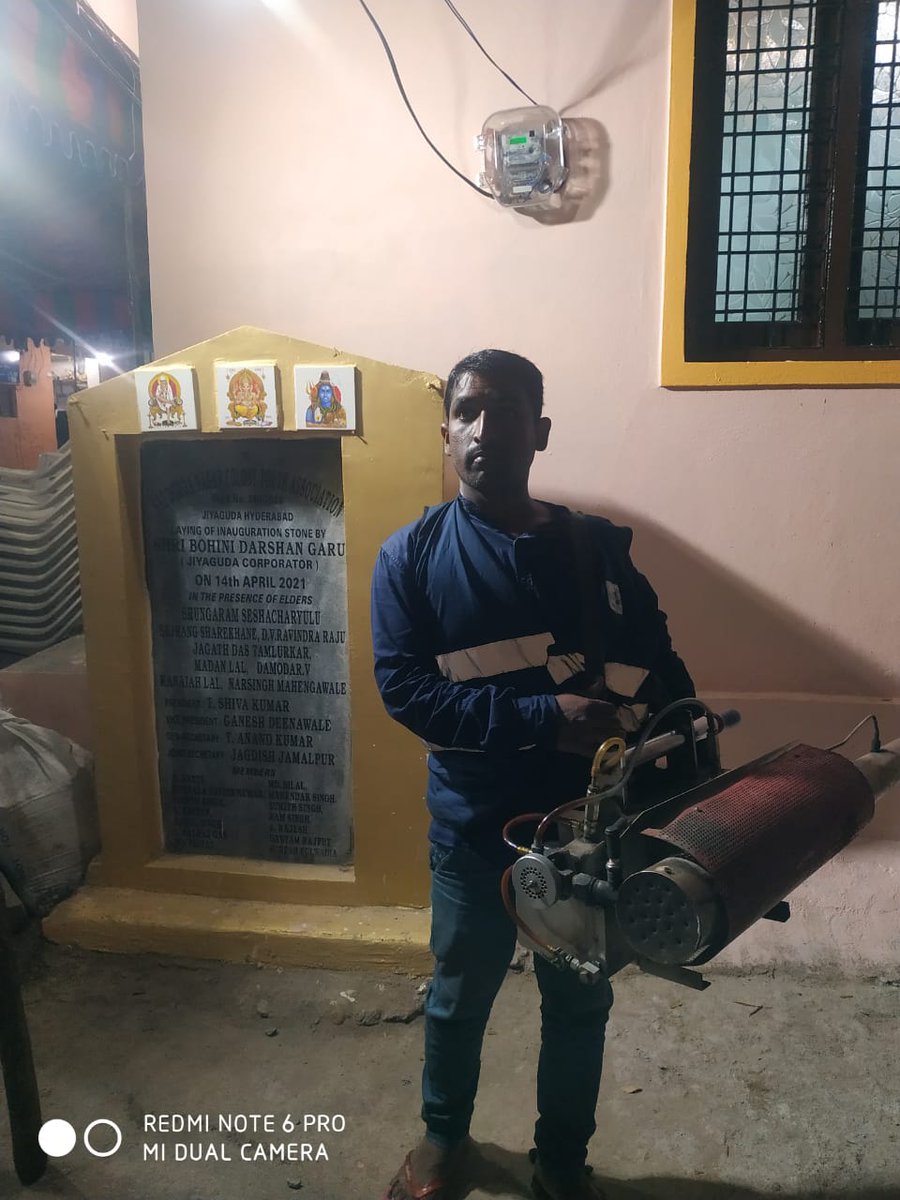 BohiniDarshan's tweet photo. Today mosquito fogging has been done at Sai Durga Nagar, #Ziaguda
#BJPIn62 https://t.co/Q125HWT52O