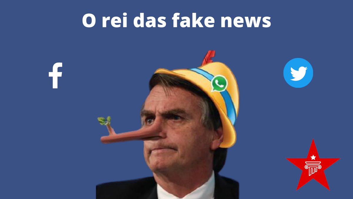 Bolsonaro veta punição a quem espalhar fake news,  o veto é em favor de si próprio, sem elas não seria eleito e tenta usar novamente em 2022.
#OReiDasFakeNews