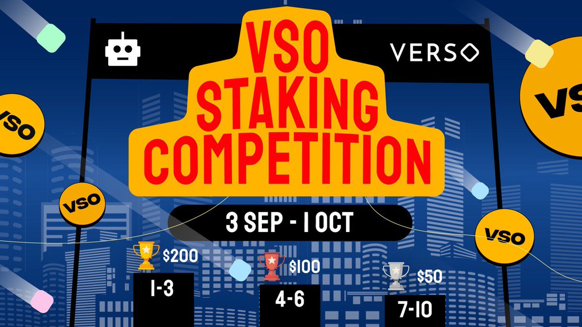 WeAllKins's tweet photo. Have you guys seen our latest #AMA with @versofinance?
They are now holding a #stakingcompetition and $1100 worth of $VSO is up for grabs!
Simply stake for a total of at least 21 days. Check out our telegram group for the full details!
https://t.co/An0JYLN1UJ
Stake away! https://t.co/XdAYqkMbmY
