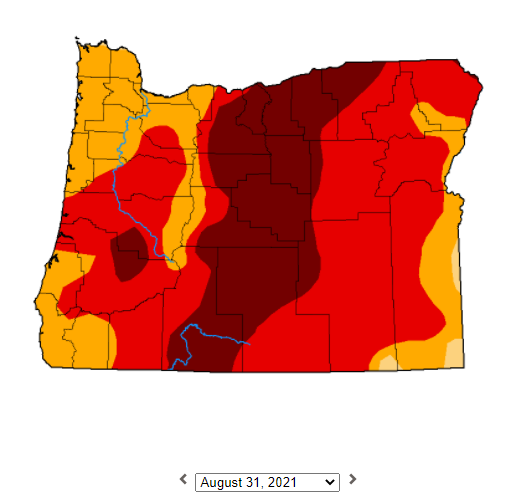 BobbyJohnstonWX's tweet image. A 3-year comparison of the #drought across Oregon. As of today, 26.59% of the state is in Exceptional Drought and 76.69% is in Extreme Drought. Last year only 17.61% was in extreme drought. #ORwx @KOBITV