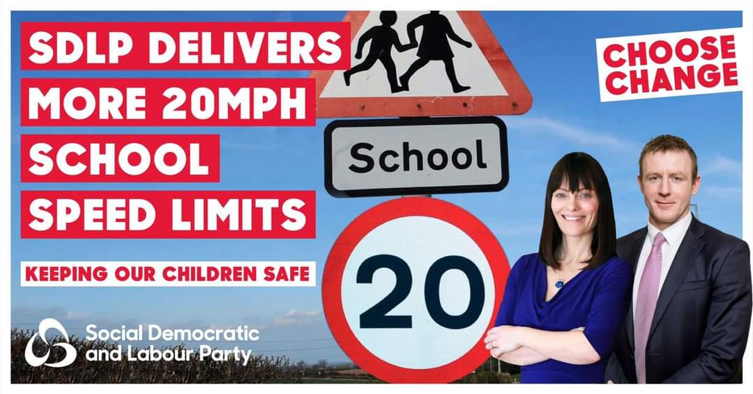 ⚠️ 20’S PLENTY! 🚸

New 20mph Speed Limit for <a href="/StRonansPS1/">StRonansPS</a> &amp; Sacred Heart GS 
announced by SDLP Minister <a href="/NicholaMallon/">Nichola Mallon</a>