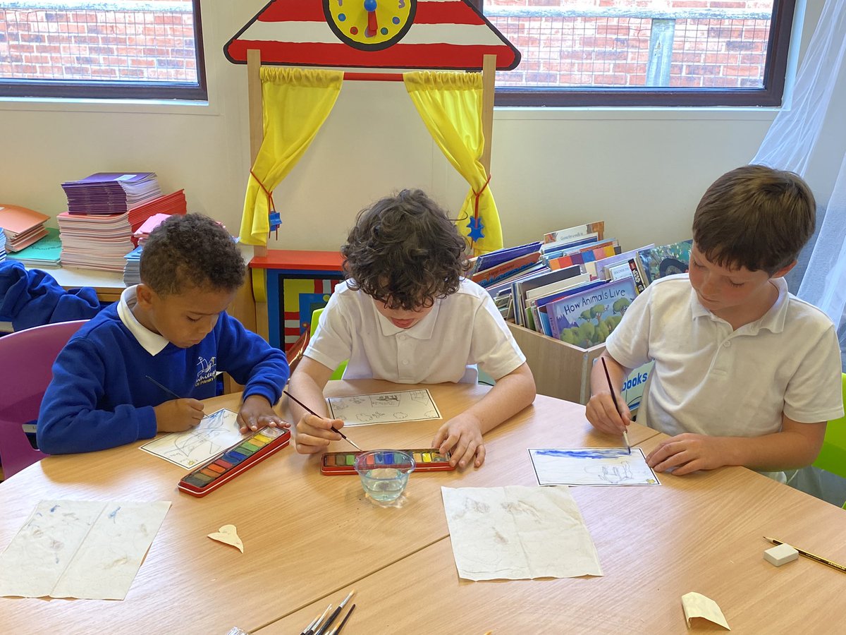 Whitegate_Elm's tweet photo. Having fun,painting pictures of our favourite summer holiday activities. What a great first day back! #teamElm. @SchoolWhitegate https://t.co/7WJROe2CbQ