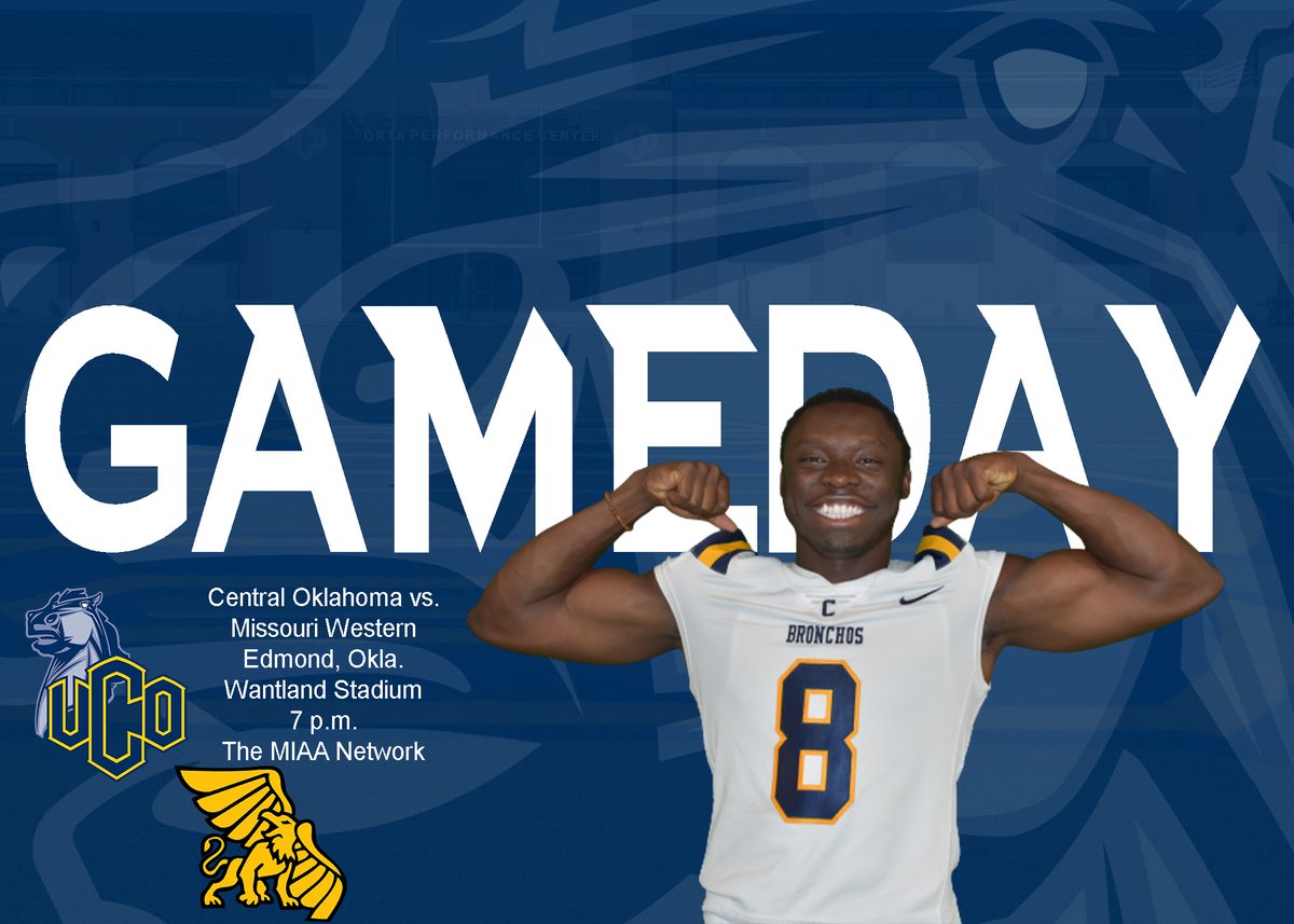 GAMEDAY!

Central Oklahoma makes its 2021 debut tonight.

🏠 Wantland Stadium
📍 Edmond, Okla.
⏰ 7 p.m.
🎟  bit.ly/2MOiVe2
🖥  bit.ly/341ra1p
🎙  ihr.fm/3zIvxMs
📊  bit.ly/2oMcNJq

<a href="/ucobronchofb/">UCO Football</a> x #RollChos