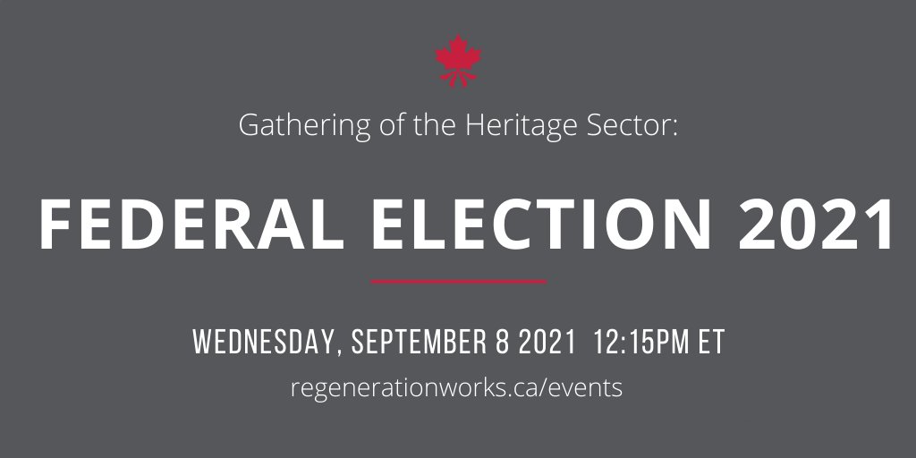 cahpacecp's tweet photo. Join us TOMORROW (Sept 8) at 12:15EST for a #HeritageSector conversation about the upcoming 🇨🇦  election, party promises about heritage, &amp; gov't relation strategies. We're partnering with @nationaltrustca @IndigenousHerit &amp; @ICOMOS_Canada for this event: https://t.co/Q04LQIxgzC https://t.co/zFFrdXPRkZ