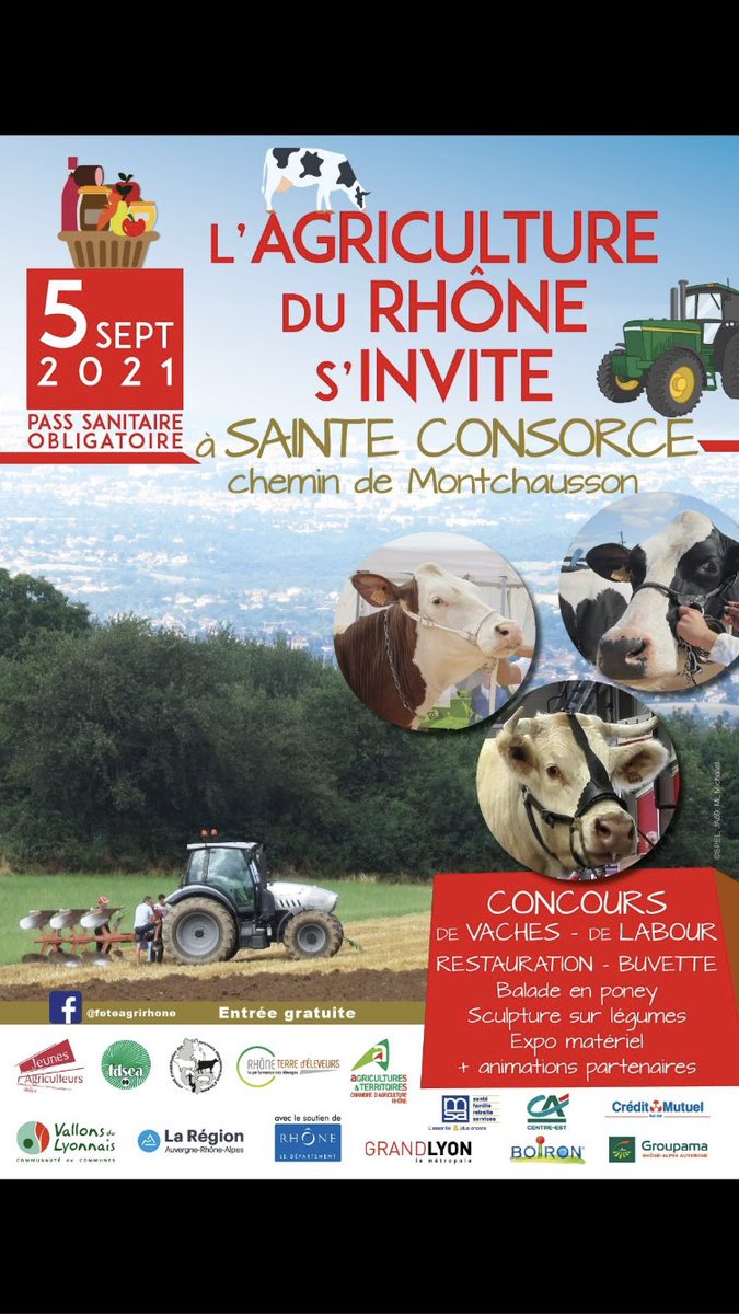 ⌛️J-3 avant la fête de l’agriculture 🚜 du Rhône à Sainte Consorce. <a href="/ca_centrest/">Crédit Agricole Centre-est</a> est fier d’accompagner  🤝 ce bel événement du #territoire. 
De nombreuses animations sont proposées par les #JA. 📆 Venez découvrir ce dimanche le savoir-faire des #agriculteurs du Rhône.