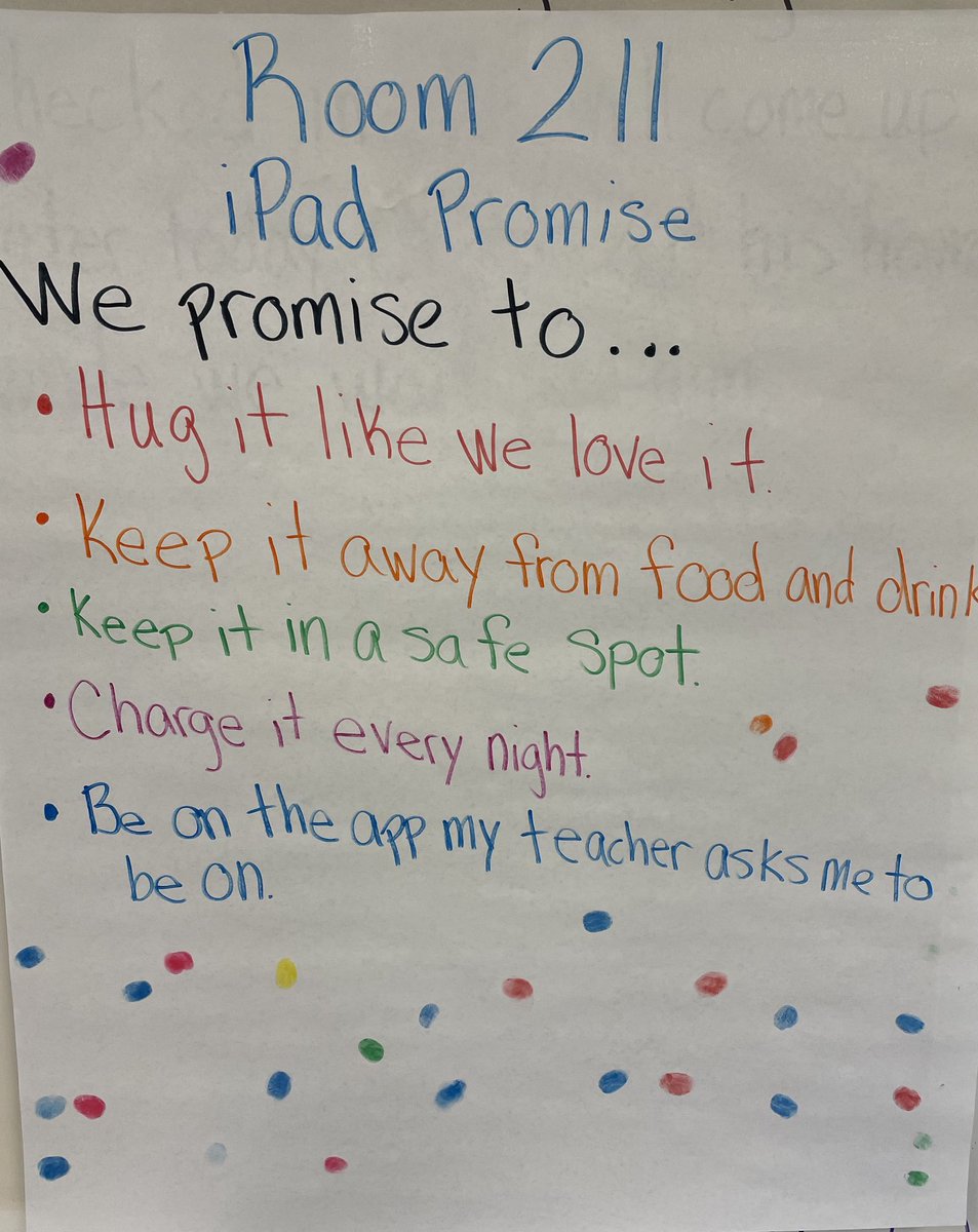 Emily_Kelly25's tweet photo. Yesterday we drafted and signed our promise to keep our iPads safe! ⁦@TiffanyLSmiley⁩ https://t.co/wTfvz37BDd