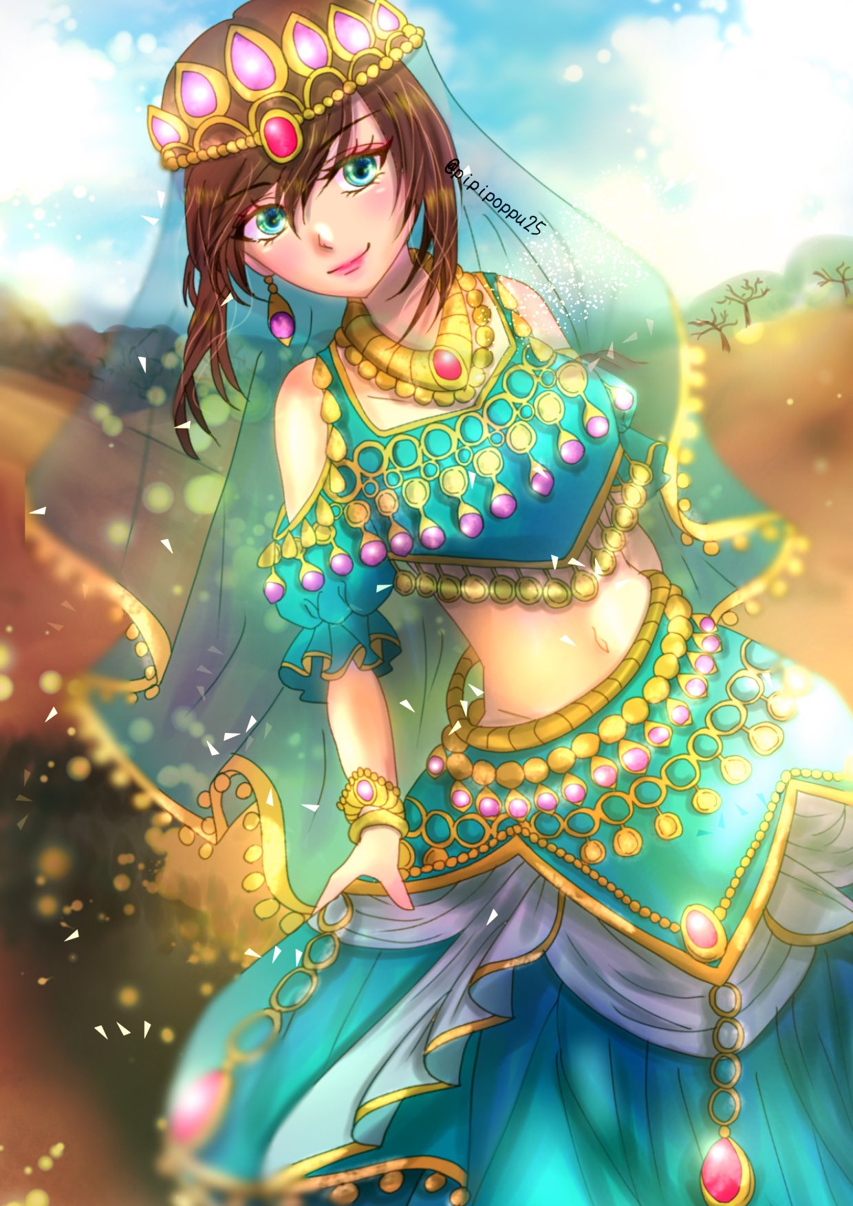 ぽん 投稿したけれど こっちの方がしっくりきます 創作イラスト オリジナルイラスト 女の子 アラビア 民族衣装 絵柄好みって人にフォローされたい 絵描きさんと繋がりたい イラスト好きさんと繋がりたい イラスト Illustration Art