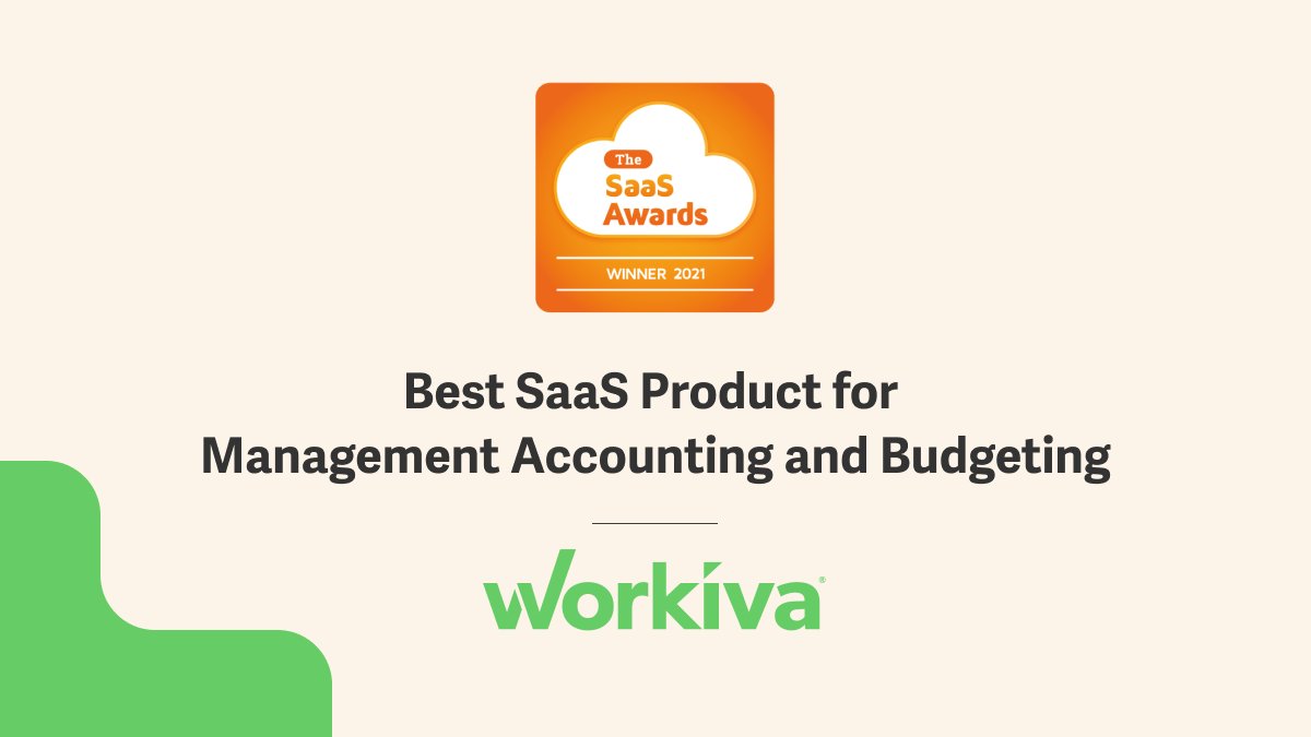 Workiva's tweet photo. ⚡️ Workiva wins 2021 Best SaaS Product for Management #Accounting and #Budgeting by The @Cloud_Awards! 👏

👉 Find out more here: https://t.co/nA3WyAJpRJ

#WorkivaLife #CloudTechnology #FinancialReporting https://t.co/8xMxxG6gN1