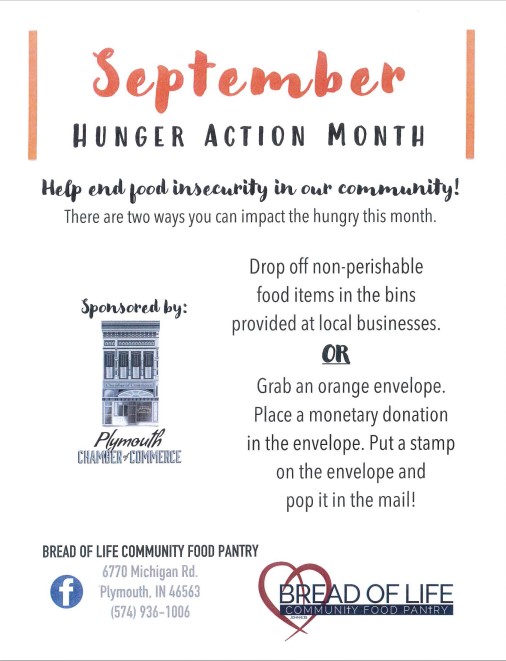 The Marshall County History Museum is a drop off location for non-perishable food items or, if you don't have any food donations, grab one of our orange envelopes and place a monetary donation inside and mail it in to the food pantry. #HungerActionMonth #endfoodinsecurity