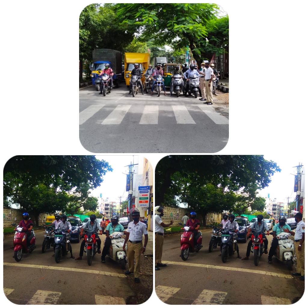KENGERI TRAFFIC BTP (@kengeritrfps) on Twitter photo ಕೆಂಗೇರಿ ಸಂಚಾರ ಠಾಣಾ ಸರಹದ್ದಿನ ಜಯಣ್ಣ ಸರ್ಕಲ್ ನಲ್ಲಿ ಮತ್ತು ಐಡಿಯಲ್ ಹೋಂ ಸರ್ಕಲ್ ನಲ್ಲಿ ವಾಹನ ಸವಾರರಿಗೆ ಸ್ಟಾಪ್ ಲೈನ್ ಮತ್ತು ಜೀಬ್ರಾ ಕ್ರಾಸ್ಸಿಂಗ್ ಉಪಯೋಗದ ಬಗ್ಗೆ ಮತ್ತು ರಸ್ತೆ ಸುರಕ್ಷತೆ, ಸಂಚಾರ ನಿಯಮ ಪಾಲನೆ ಬಗ್ಗೆ ಜಾಗೃತಿ ಮೂಡಿಸಲಾಯಿತು...
<a href="/DCPTrWestBCP/">DCP TRAFFIC WEST</a> <a href="/acpwesttrf/">ACP WEST TRAFFIC BTP</a> ಕೆಂಗೇರಿ ಸಂಚಾರ ಠಾಣಾ ಸರಹದ್ದಿನ ಜಯಣ್ಣ ಸರ್ಕಲ್ ನಲ್ಲಿ ಮತ್ತು ಐಡಿಯಲ್ ಹೋಂ ಸರ್ಕಲ್ ನಲ್ಲಿ ವಾಹನ ಸವಾರರಿಗೆ ಸ್ಟಾಪ್ ಲೈನ್ ಮತ್ತು ಜೀಬ್ರಾ ಕ್ರಾಸ್ಸಿಂಗ್ ಉಪಯೋಗದ ಬಗ್ಗೆ ಮತ್ತು ರಸ್ತೆ ಸುರಕ್ಷತೆ, ಸಂಚಾರ ನಿಯಮ ಪಾಲನೆ ಬಗ್ಗೆ ಜಾಗೃತಿ ಮೂಡಿಸಲಾಯಿತು...
<a href="/DCPTrWestBCP/">DCP TRAFFIC WEST</a> <a href="/acpwesttrf/">ACP WEST TRAFFIC BTP</a>