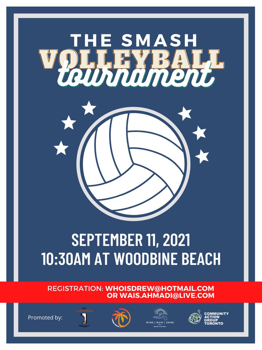 CommunityAGTO's tweet photo. Join us for The Smash volleyball tournament on September 11th, 2021 at #Woodbine beach. 

This is a community building event that will used via sport to connect people from all over Toronto. 

#Toronto #community #Sports #UnitedThroughSports #CAGTO https://t.co/czZyHnfTk4
