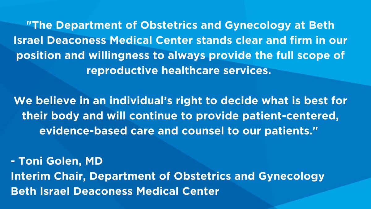 BIDMC_ObGyn's tweet photo. Abortion care is healthcare. Read our full statement from Interim Chair Toni Golen, MD: https://t.co/5nE1f4epg7 https://t.co/mkbMHb2q06