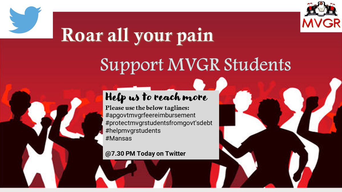 BotsuHariprasad's tweet photo. @AndhraPradeshCM
@APSchoolEdu
@EduMinOfIndia
@PMOIndia
@AICTE_INDIA
@TV9Telugu
@abntelugutv
@NtvTeluguLive
@hmtvnewslive
@Ashok_Gajapathi
@SonuSood
@JanaSenaParty
@RamMNK
@ncbn

#apgovtmvgrfeereimbursement 
#protectmvgrstudentsfromgovtsdebt
#helpmvgrstudents
#Mansas https://t.co/a4t3tQUlIN