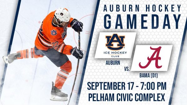 AuburnHockey's tweet photo. Auburn Hockey fans, we are happy to announce that have added a big game to our schedule! Your Tigers will open up their season on the road against Alabama!
.
Tickets will be available at the gate. https://t.co/hZaqzAys2U