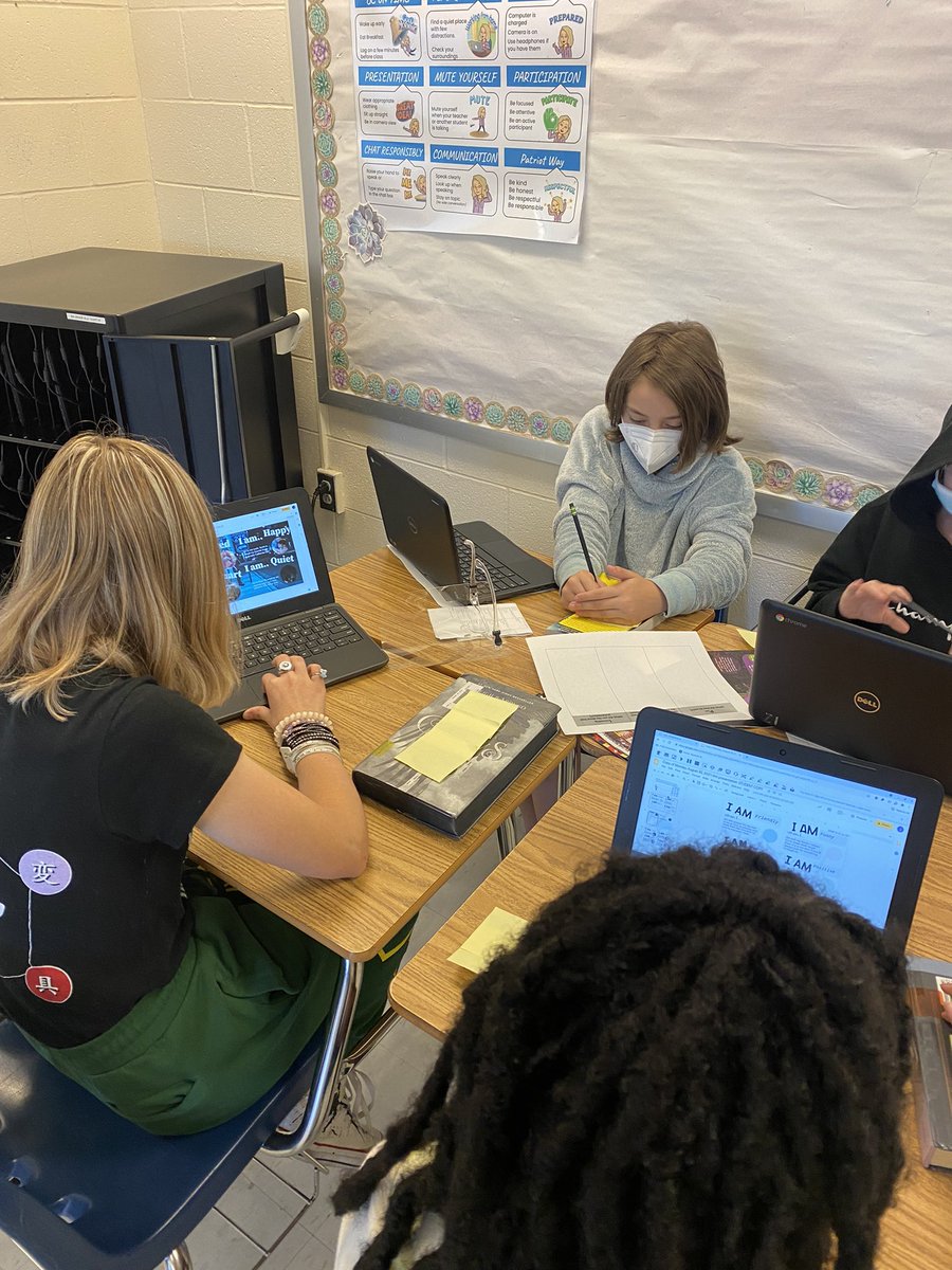 MrsJamesELA's tweet photo. 6th grade is working on presentation skills and providing feedback! Love being back in the groove! https://t.co/EQsjMNWw9N