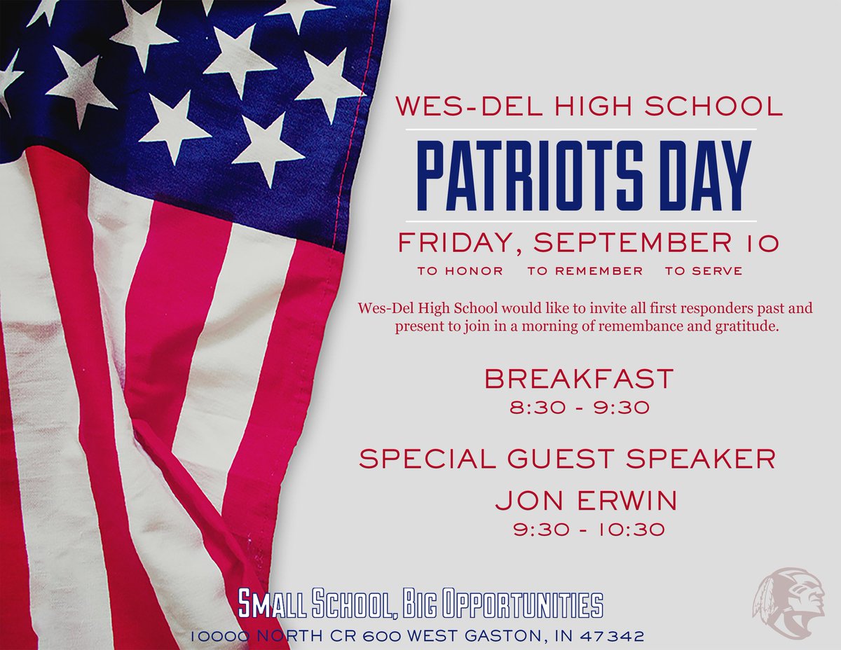 WesDelSC's tweet photo. All first responders are invited to join us next Friday, for breakfast and to hear from our special guest, Jon Erwin https://t.co/Lr5dO2RW3m