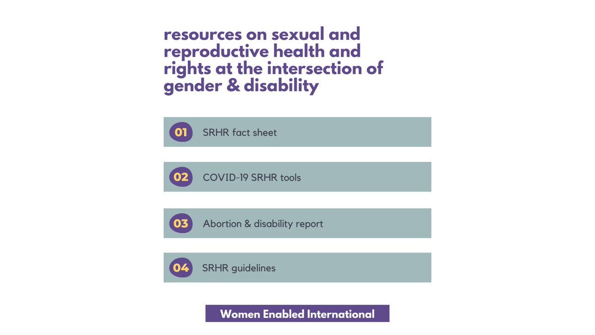 WomenEnabled's tweet photo. The World Day of Sexual and Reproductive Health (#SRHR) is coming up soon❗

In the spirit of advancing the #SRHR of women and marginalized genders with disabilities and in preparation for this day, in the thread below are some resources WEI has published on the topic⬇️

@WHO https://t.co/J1ARliJdvR