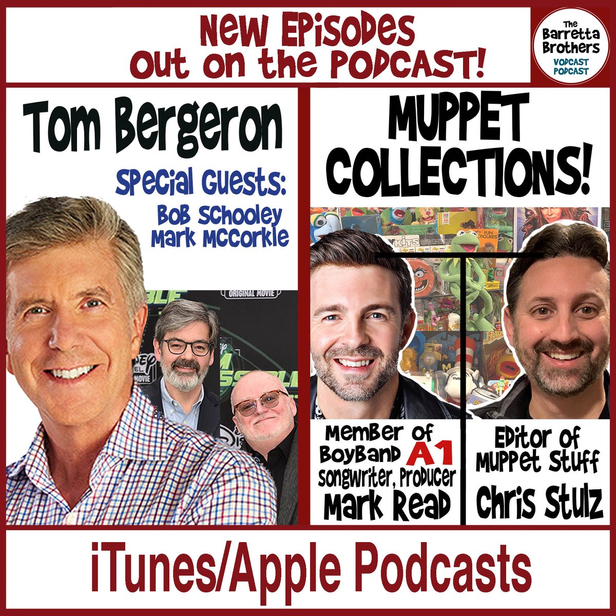 BARRETTA BROTHERS PODCASTS are up! 
Tom Bergeron! Bob Schooley & Mark McCorkle! Muppet Collectibles!
https://t.co/QrNkaL0S2E 
Listen when you're out and about! https://t.co/EKBbh6LQL1
REMEMBER TO SUBSCRIBE AND RATE the Podcast! @billbarretta @MarkReadMusic @ChrisStulz @Rschooley https://t.co/0EG0fSoeN5