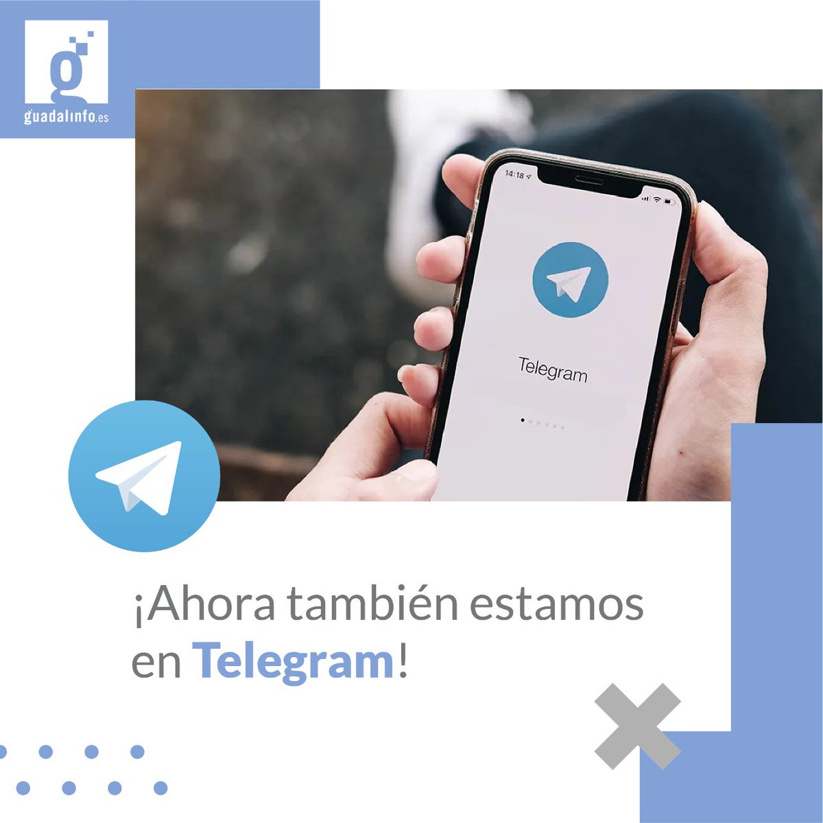 PuntosVuela's tweet photo. ¡Estamos en #Telegram! Busca el canal de Red Guadalinfo o haz clic en el enlace ➡️  https://t.co/OZ0yivDCvN ¡ y no te pierdas nada! 😉 https://t.co/FUS0jbDbYA