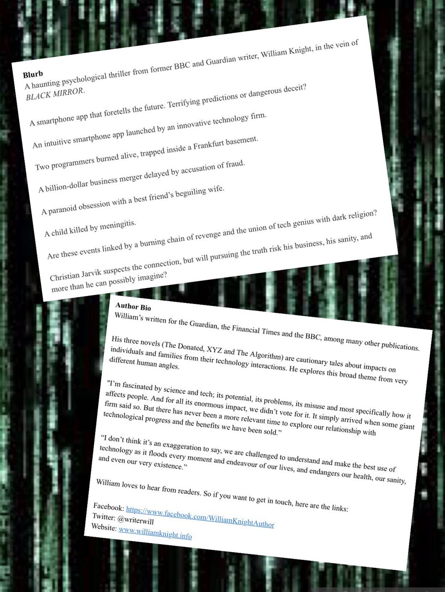 DebsBookReviews's tweet image. My stop on the book tour for The Algorithm by William Knight. See my ⭐️⭐️⭐️⭐️ review, bookstagram ➡️ bit.ly/3zGSSy3 or FB Deb’s Book Reviews ‘A man becomes obsessed with the mystic abilities of an app’ #BookTwitter #thealgorithm #williamknight #bookreviewer #booktour