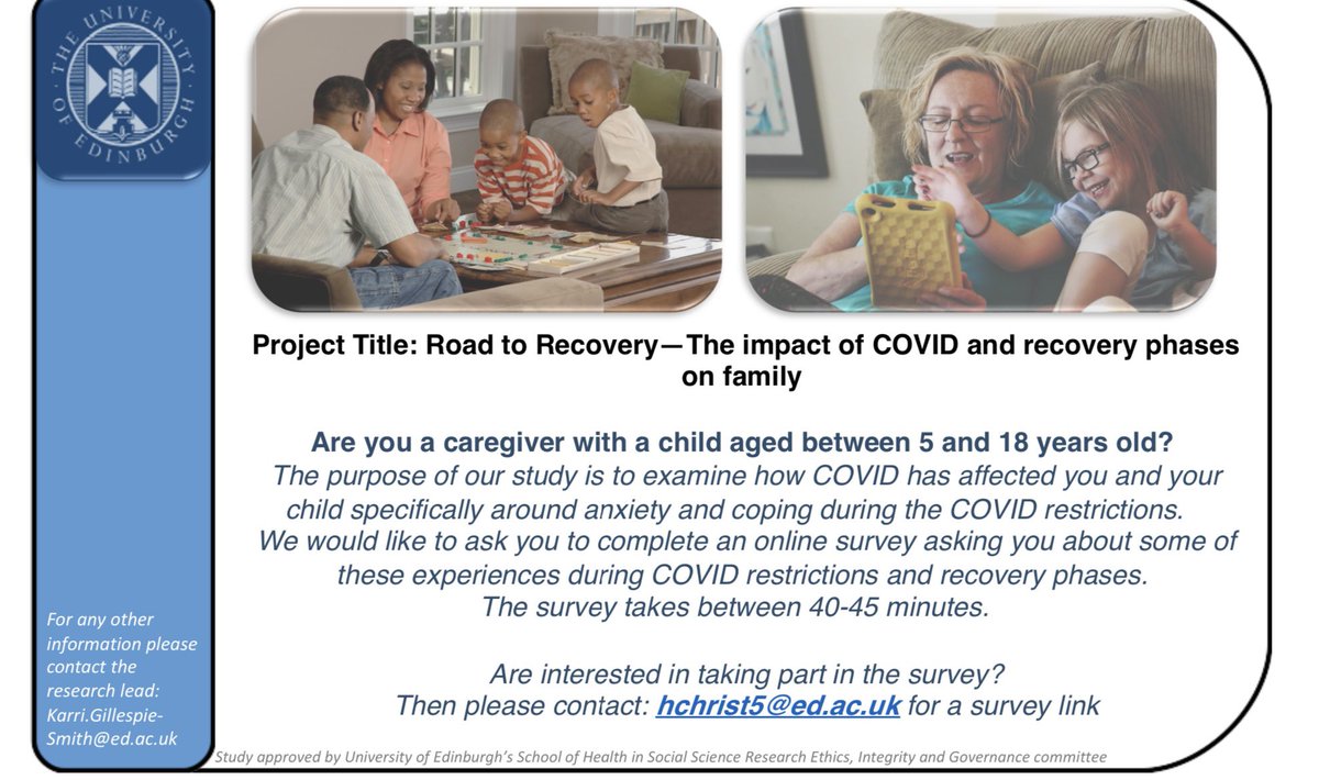 Colleagues in our team are working on this important UKRI funded U.K. wide study on the impact of Covid on families. See image below for information. Alt text of content included. Please share and retweet.