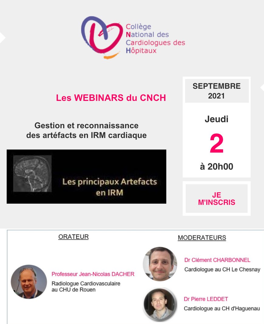 Gestion et reconnaissance des artéfacts en IRM cardiaque!

us02web.zoom.us/webinar/regist…

<a href="/FranckAlbert101/">Frank ALBERT</a> 
<a href="/Dr_Walid_AMARA/">Amara Walid</a>