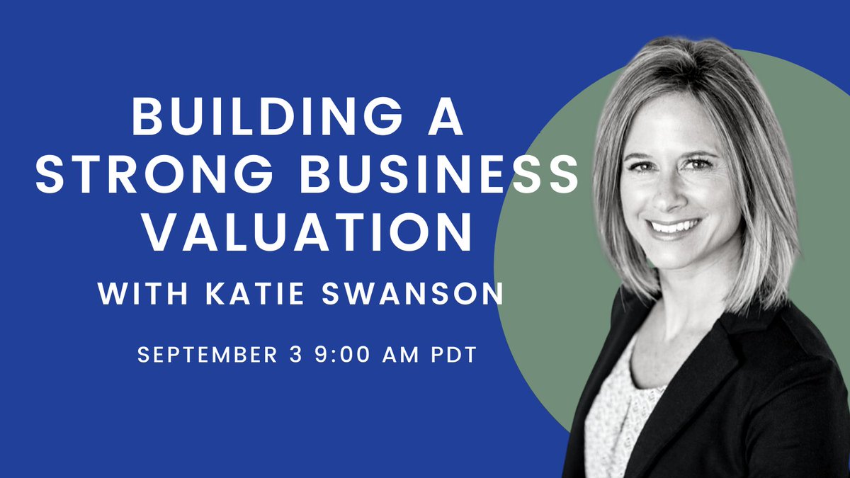 Tomorrow, we welcome #cashflow expert Katie Swanson to the community conversation to shed some light on why our companies are so valuable.

Katie is going to chat about the solutions, strategies and processes that allow her clients to exit gracefully.

DM us for an invite.