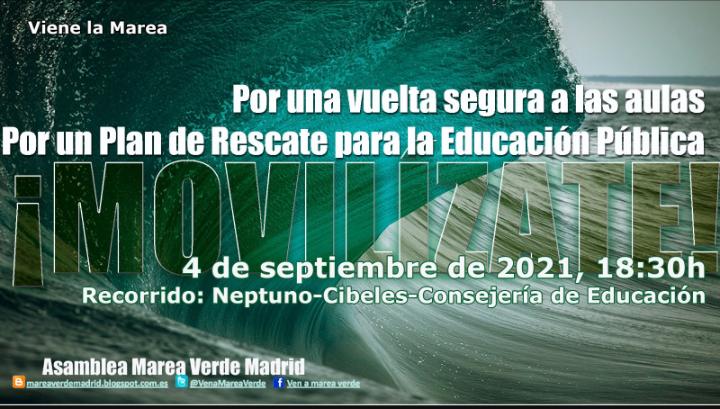 Pasado mañana volvemos a las calles a exigir #SOSbajadRatios por una #VueltaSegura21_22. Vamos a decirle a <a href="/IdiazAyuso/">Isabel Díaz Ayuso</a> que su irresponsabilidad pone en peligro al conjunto de la comunidad educativa.
mareaverdemadrid.blogspot.com/2021/07/4-9-20…