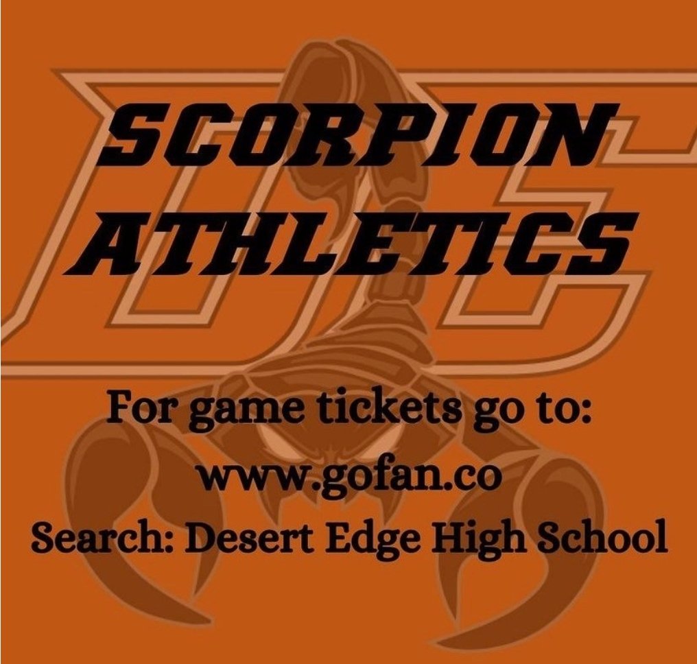 Have you purchased your tickets?
.
➡️ To purchase tickets for Football Games visit gofan.co and enter Desert Edge High School in the search bar.
.
➡️ There is not a limit on tickets this year!

See everyone tomorrow dressed in ALL BLACK ⚫ #LetsGo 🔥🔥🔥
#WeAreDE