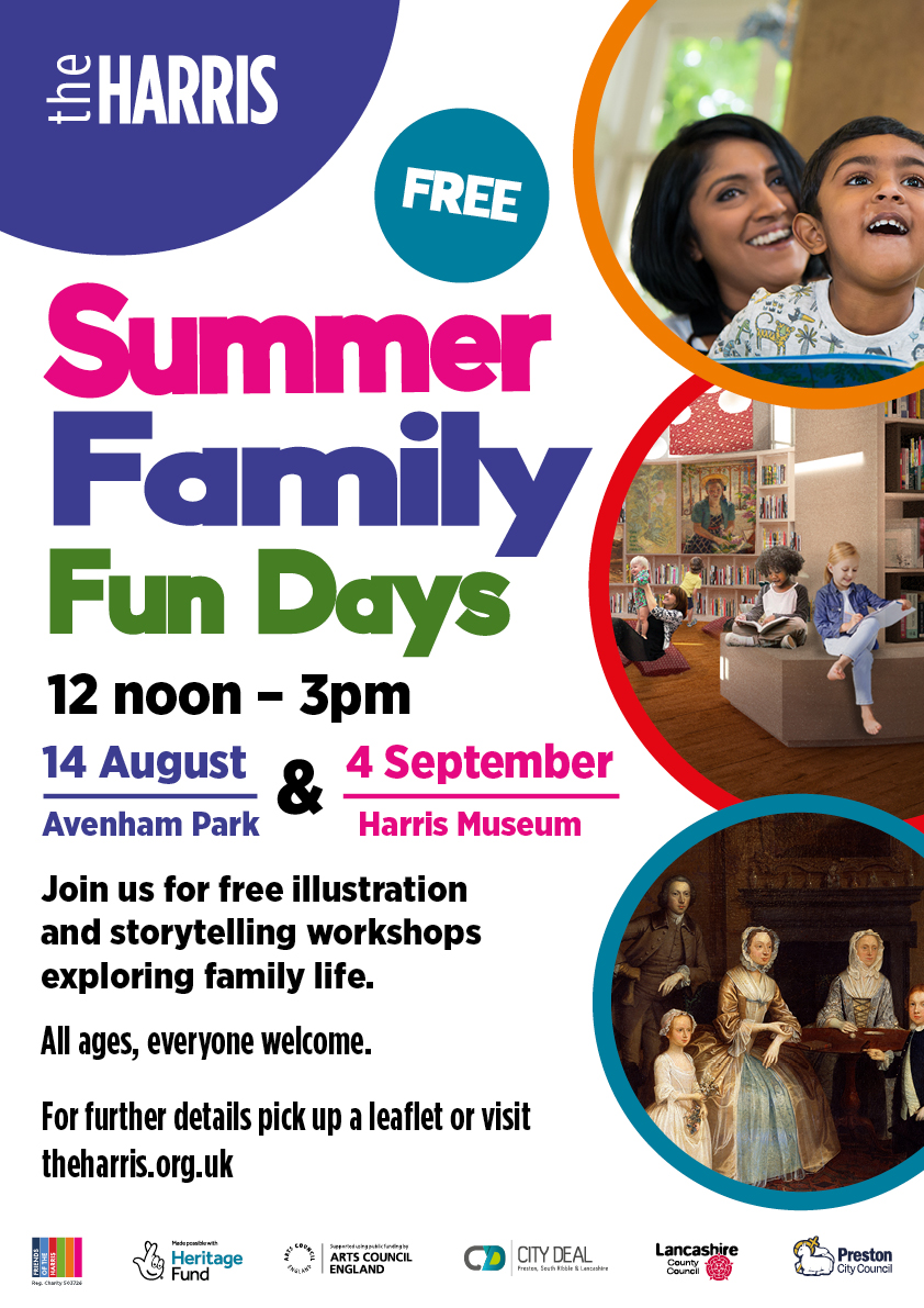 HarrisPreston's tweet photo. Are you looking for some family fun this Saturday 4 Sept? There's #PrestonCityMela on the Flag Market and free family illustration and storytelling workshops inside the Harris. https://t.co/RfomMpI1gd. Everyone's welcome - come on down! @visitpreston @blogpreston #Preston https://t.co/Lq8bi8slmL