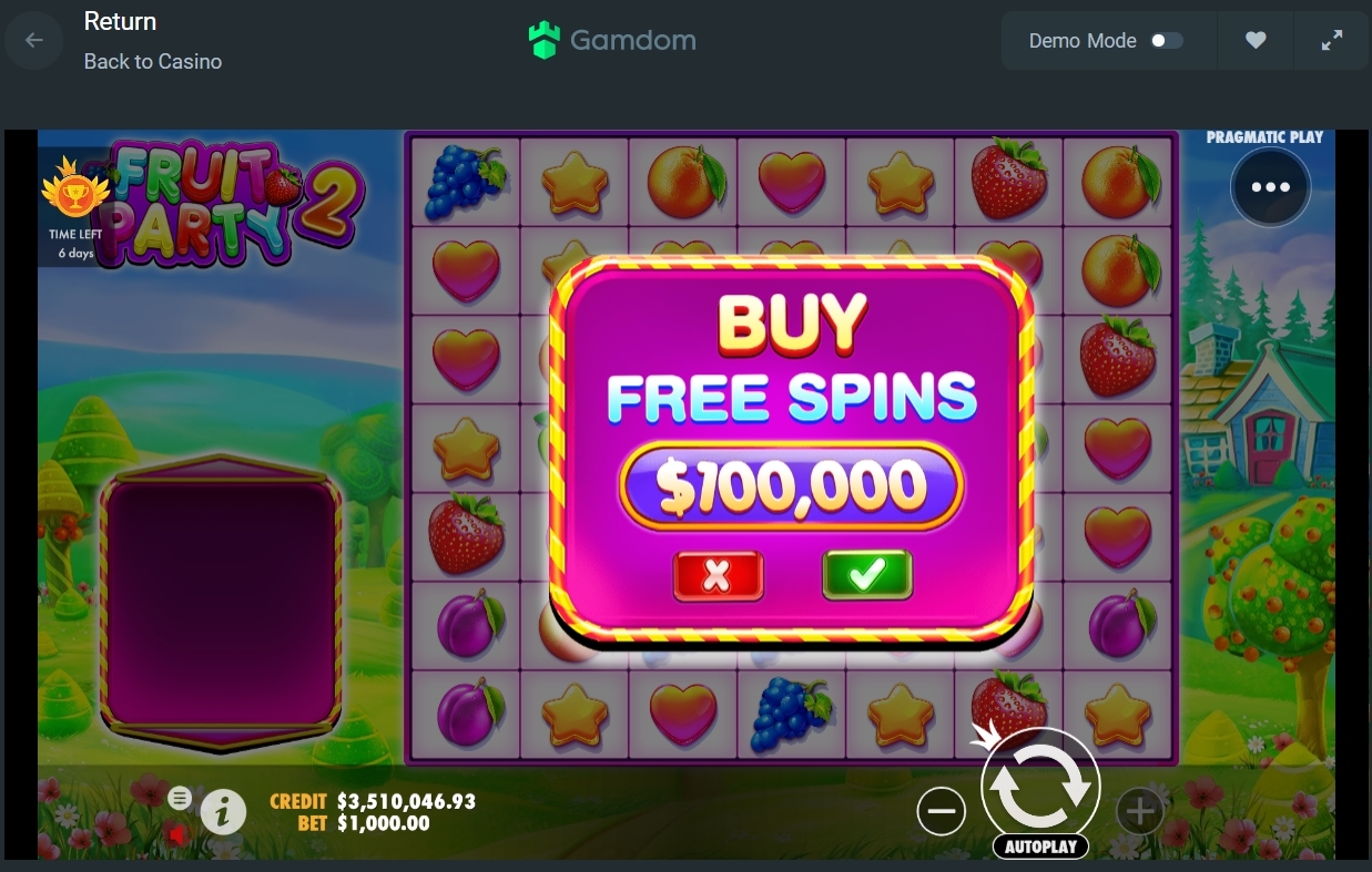 Big Bonus Free Play in Demo Mode