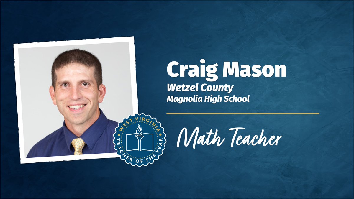 Throughout his school community, Mr. Mason is known for working beyond the classroom &amp; taking several additional responsibilities in the school to help his community serve all students.

Congrats &amp; good luck on Sept. 7th! #WVTOY2022 #WVEd