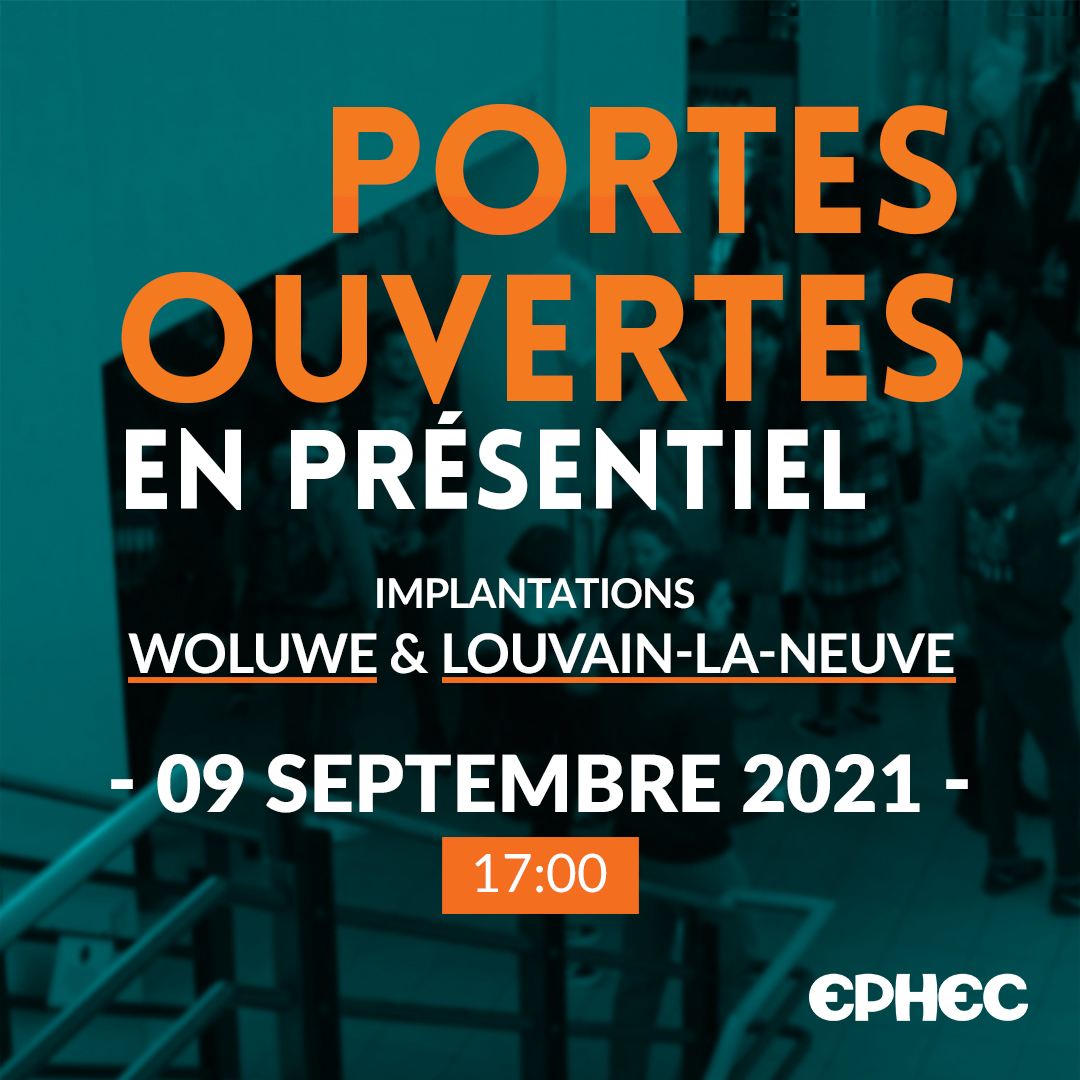 Portes ouvertes EN PRESENTIEL à la HE EPHEC ces 8 et 9 septembre à 17h.
👉Mercredi 8 septembre à Schaerbeek et Auderghem
👉 Jeudi 9 septembre à Woluwe et à Louvain-la-Neuve.
❓Plus d'infos et inscriptions : jpo.ephec.be